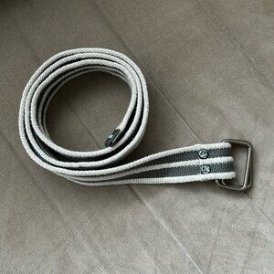 Point Zero Canvas Double Ring Belt Grey Striped